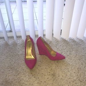 Hot pink wedges